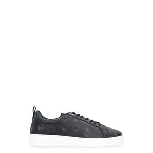 MCM Monogrammed Leather Low-Top Sneakers Men BLACK